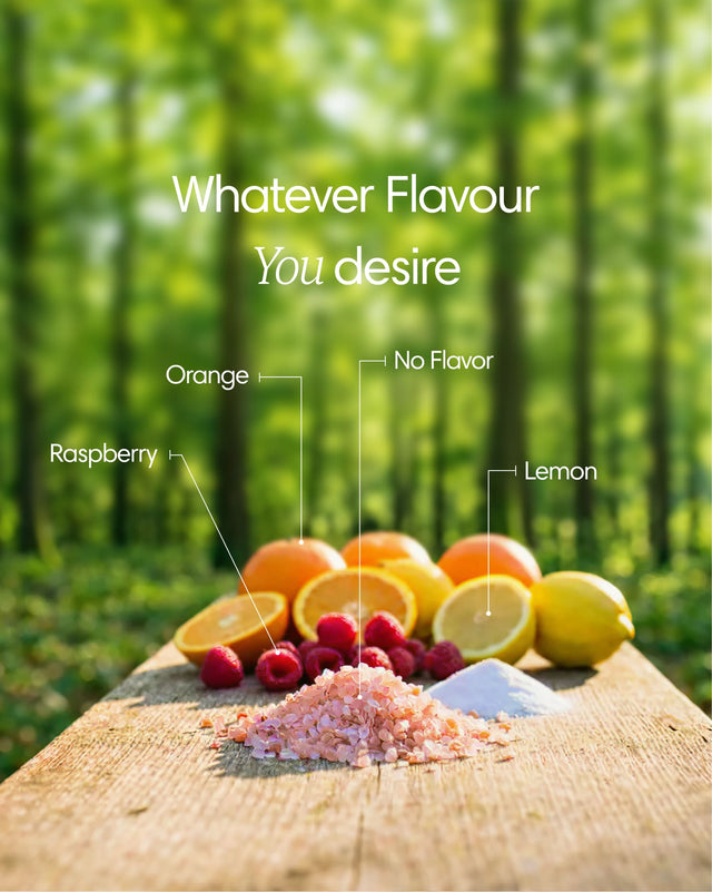 Clearly electrolytes powder in a scoop, showcasing its texture and color against a clean background.