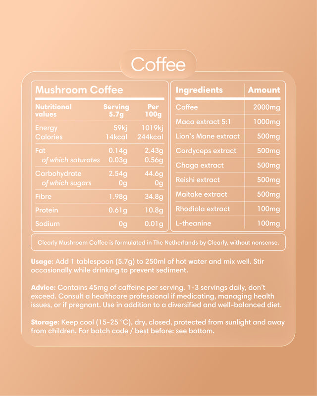  Clearly - Mushroom coffee