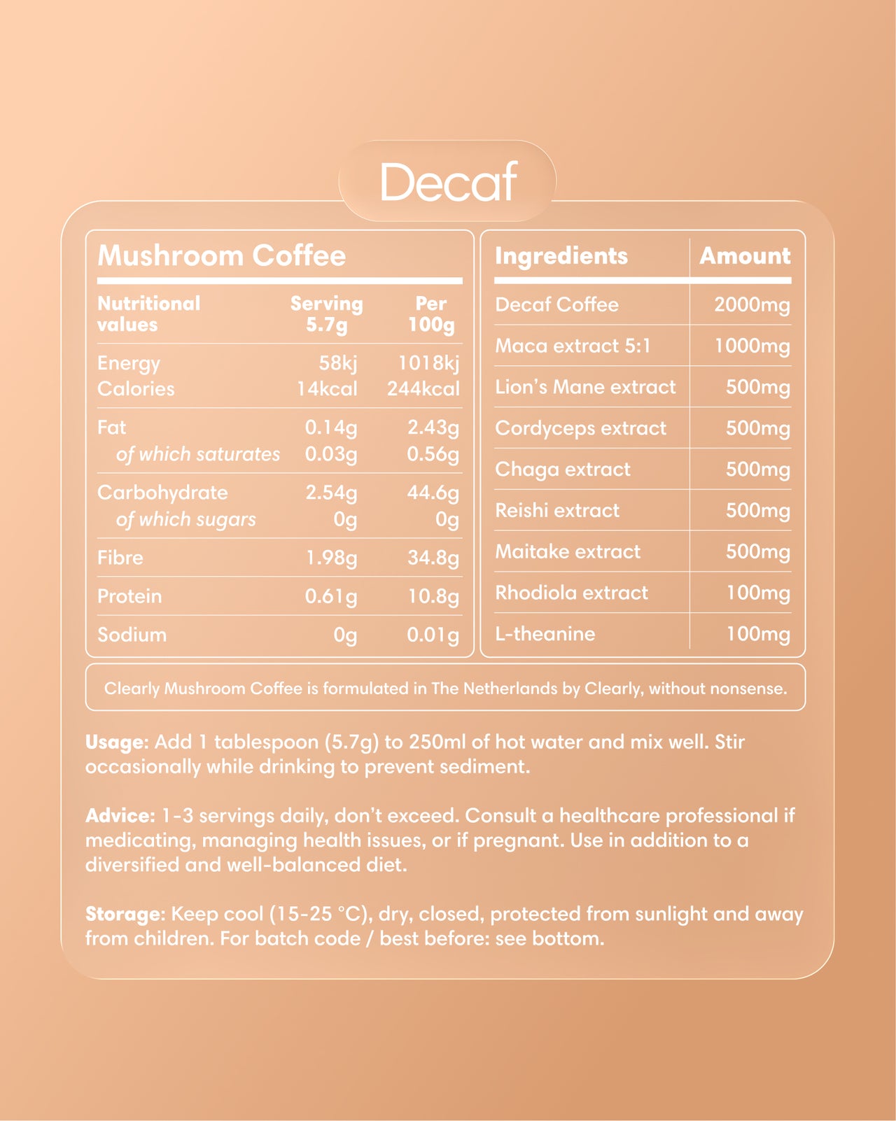  Clearly - Mushroom coffee